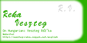 reka veszteg business card